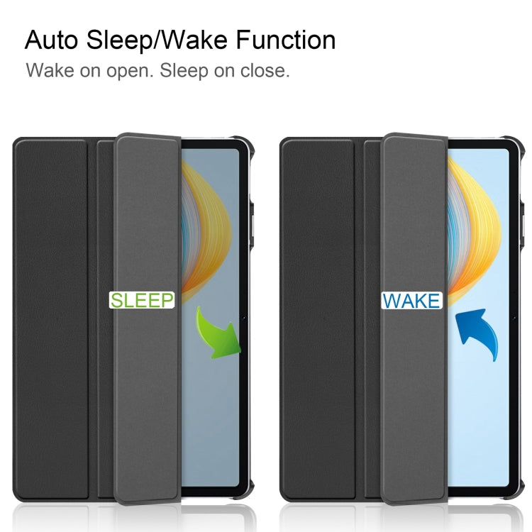 For Honor Pad V8 3-Fold Custer Texture Leather Tablet Case