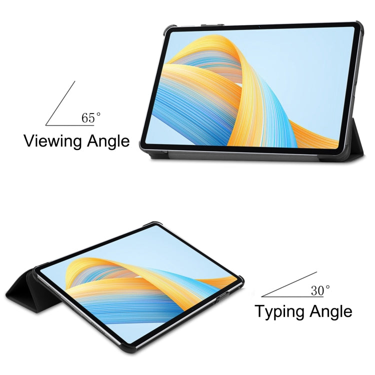 For Honor Pad V8 3-Fold Custer Texture Leather Tablet Case