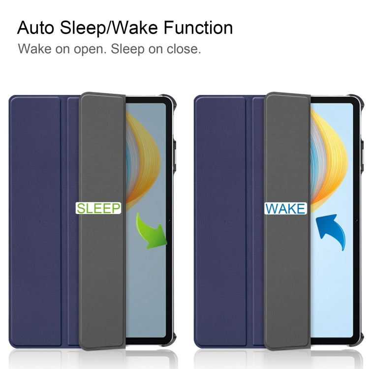 For Honor Pad V8 3-Fold Custer Texture Leather Tablet Case