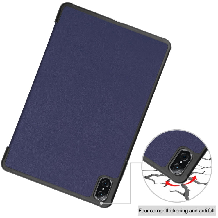 For Honor Pad V8 3-Fold Custer Texture Leather Tablet Case