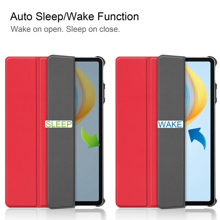 For Honor Pad V8 3-Fold Custer Texture Leather Tablet Case