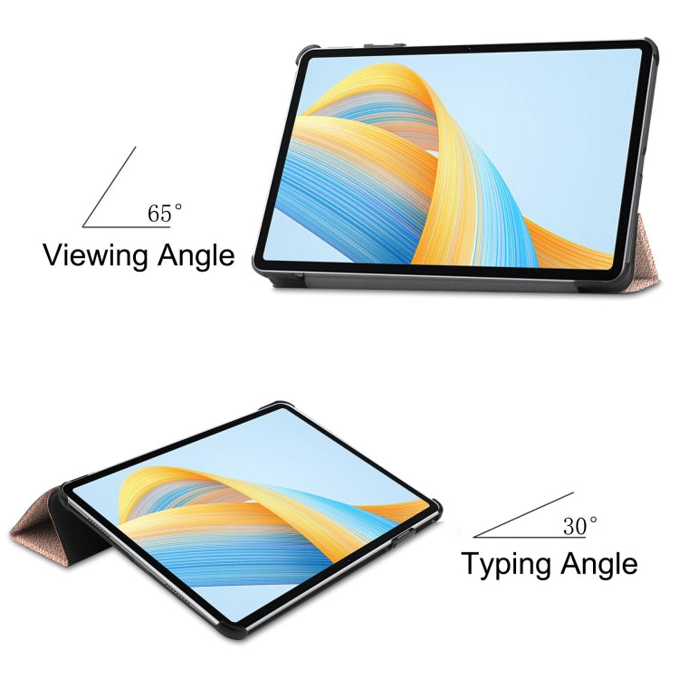 For Honor Pad V8 3-Fold Custer Texture Leather Tablet Case