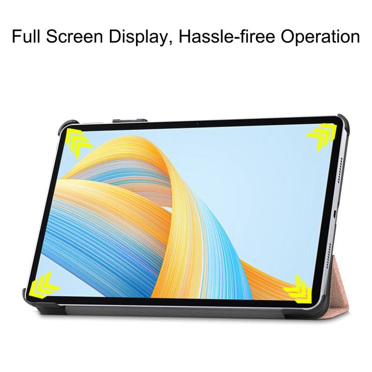 For Honor Pad V8 3-Fold Custer Texture Leather Tablet Case