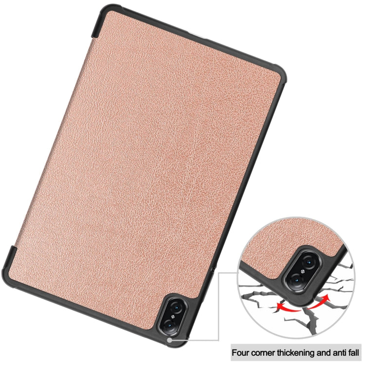For Honor Pad V8 3-Fold Custer Texture Leather Tablet Case
