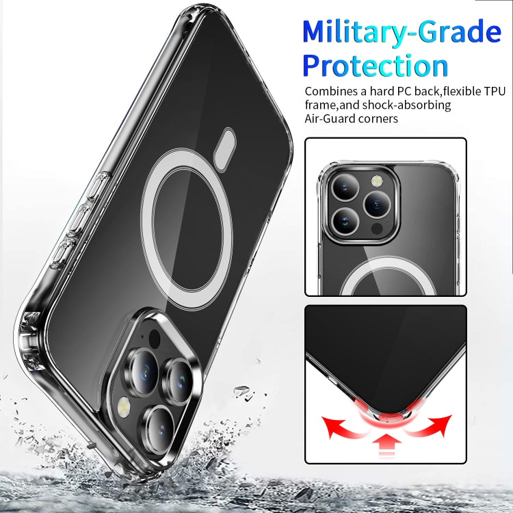 For iPhone 16 Pro Four Corner Airbags MagSafe Magnetic Phone Case - Transparent