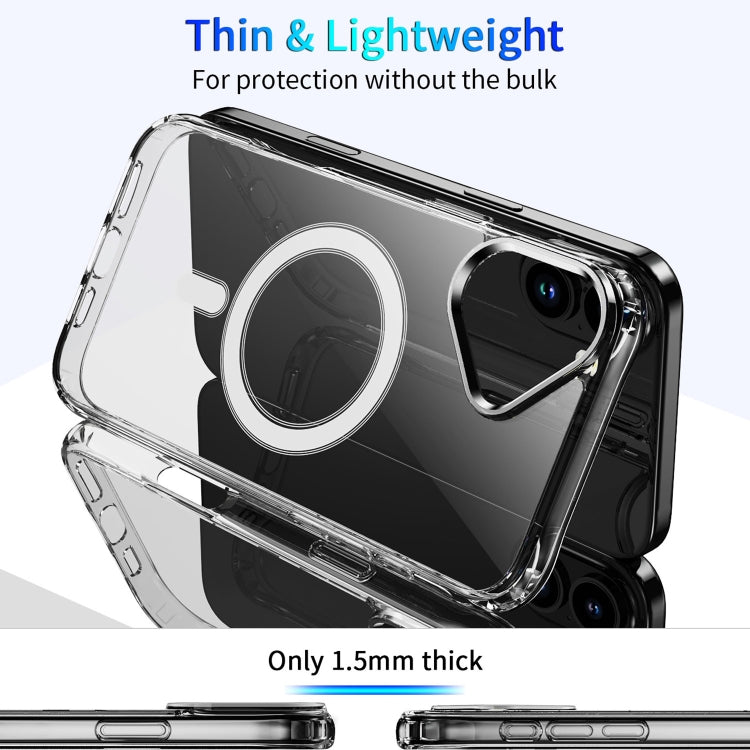 For iPhone 16 Plus Four Corner Airbags MagSafe Magnetic Phone Case - Transparent