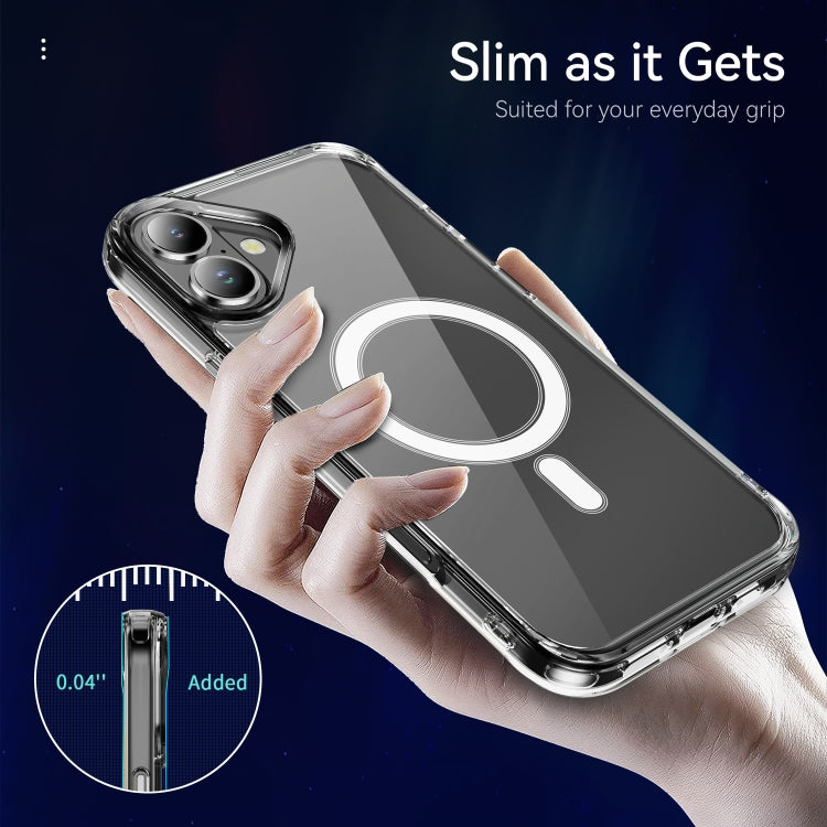 For iPhone 16 Plus MagSafe Clear Acrylic PC +TPU Phone Case - Transparent