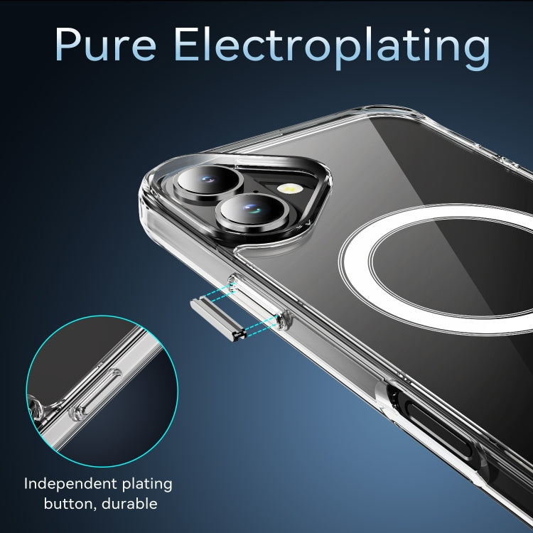 For iPhone 16 MagSafe Clear Acrylic PC +TPU Phone Case - Transparent