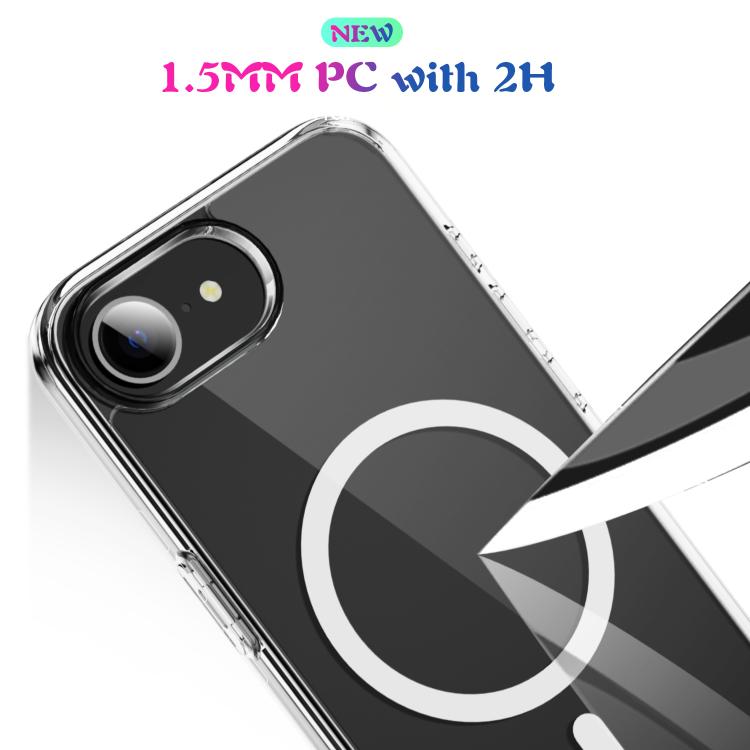 For iPhone 17e / 16e MagSafe Clear Acrylic PC +TPU Phone Case - Transparent