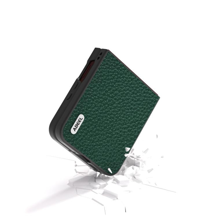 For Motorola Razr 60 Ultra ABEEL Genuine Leather Litchi Texture Phone Case