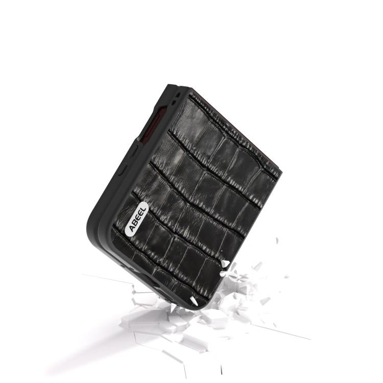 For Motorola Razr 60 Ultra ABEEL Crocodile Texture Genuine Leather Phone Case