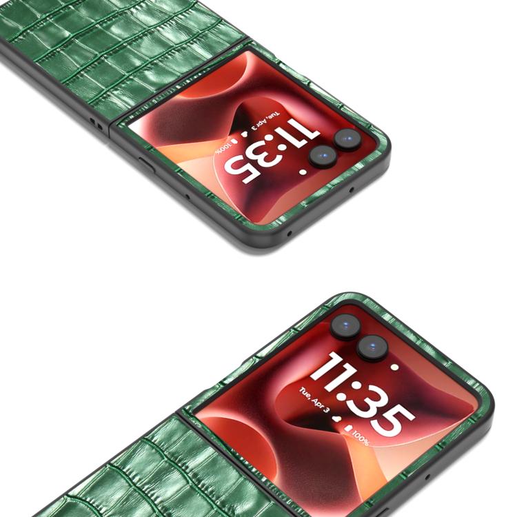 For Motorola Razr 60 Ultra ABEEL Crocodile Texture Genuine Leather Phone Case