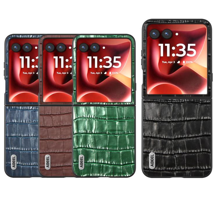 For Motorola Razr 60 Ultra ABEEL Crocodile Texture Genuine Leather Phone Case