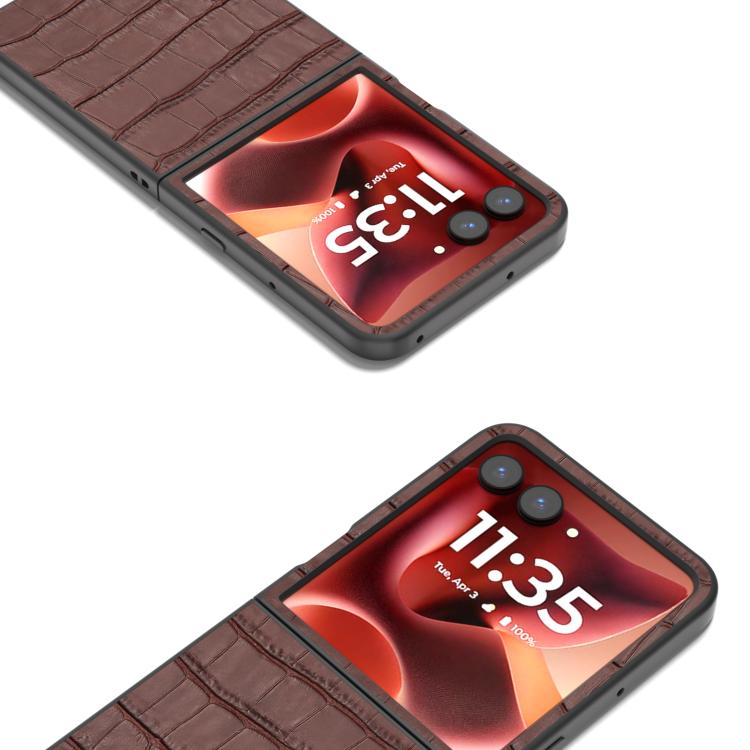For Motorola Razr 60 Ultra ABEEL Crocodile Texture Genuine Leather Phone Case