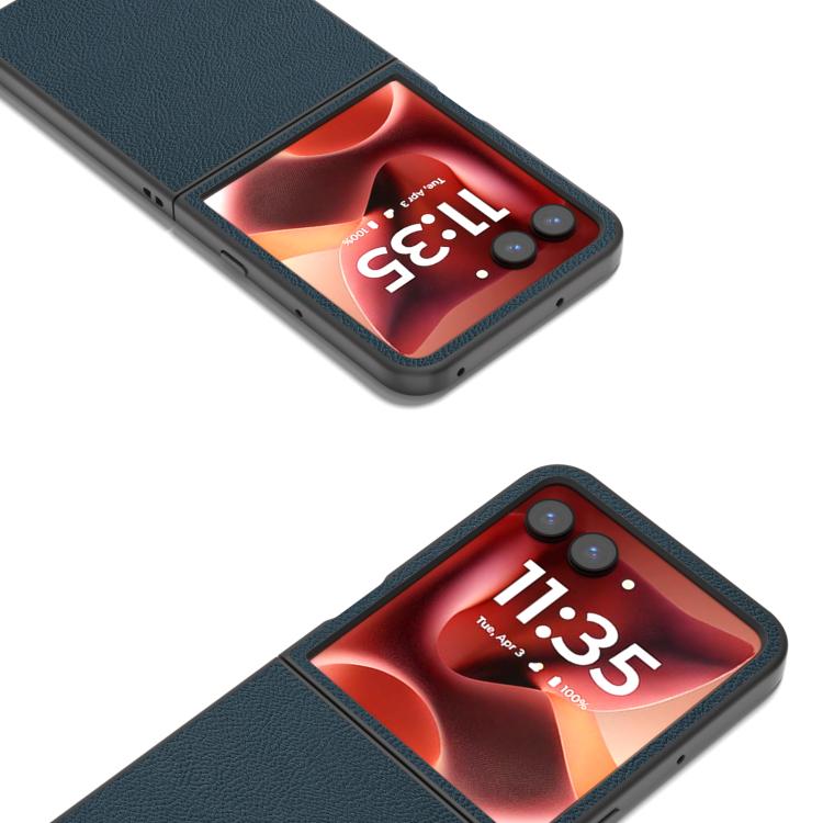 For Motorola Razr 60 Ultra ABEEL Genuine Leather + PC Litchi Texture Phone Case