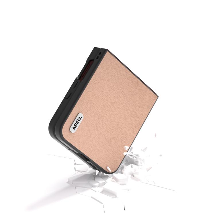For Motorola Razr 60 Ultra ABEEL Genuine Leather + PC Litchi Texture Phone Case