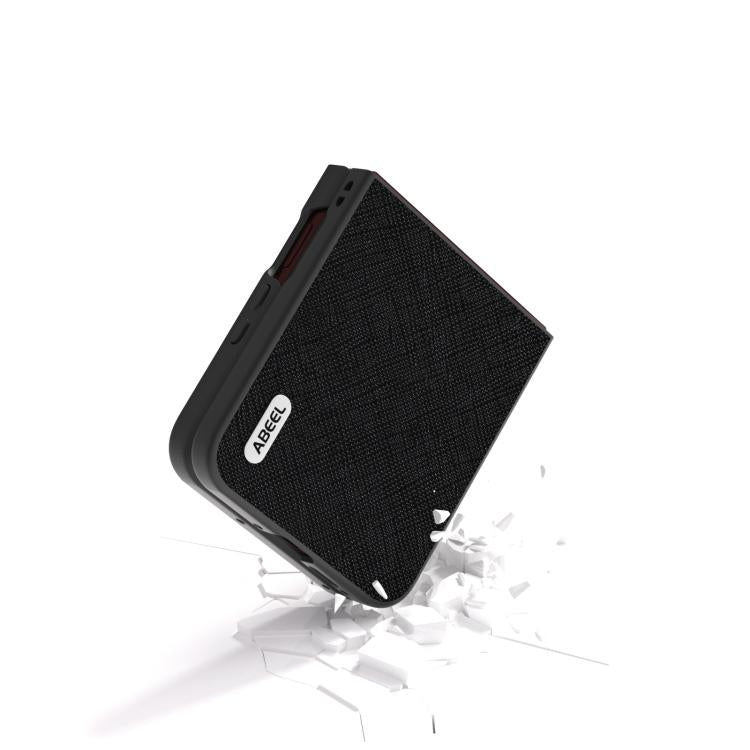 For Motorola Razr 60 Ultra ABEEL Cross Texture Genuine Leather Phone Case