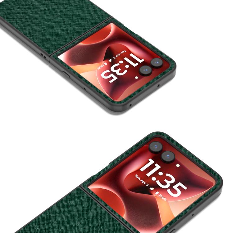 For Motorola Razr 60 Ultra ABEEL Cross Texture Genuine Leather Phone Case