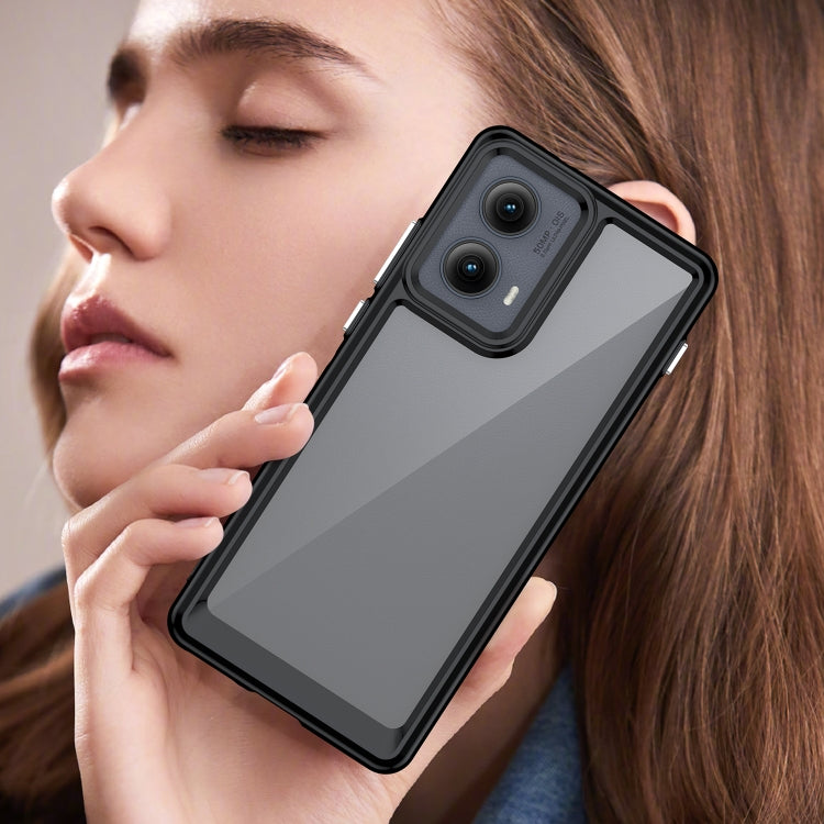 For Motorola Edge 2024 Colorful Series Acrylic Hybrid TPU Phone Case