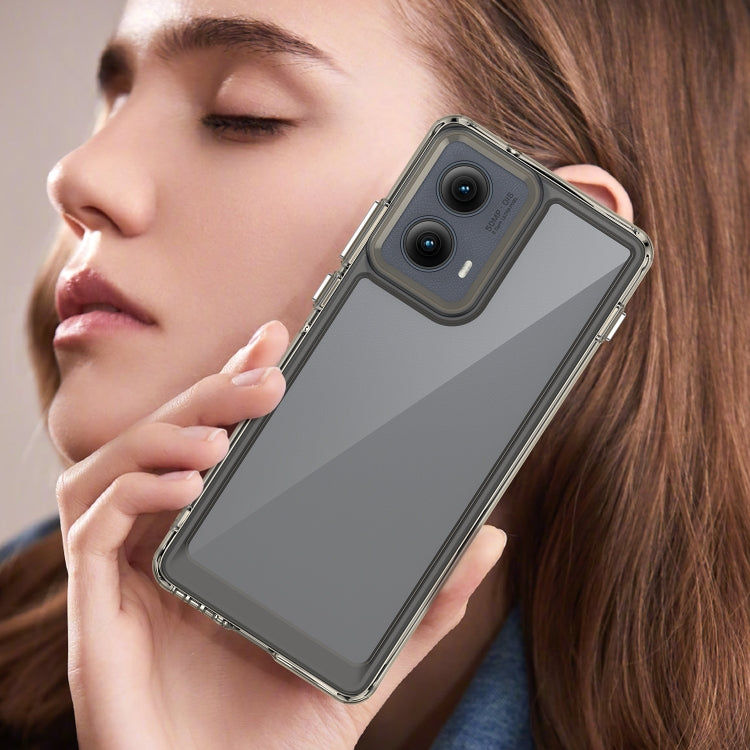 For Motorola Edge 2024 Colorful Series Acrylic Hybrid TPU Phone Case
