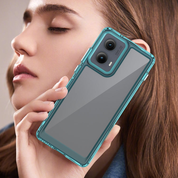 For Motorola Edge 2024 Colorful Series Acrylic Hybrid TPU Phone Case