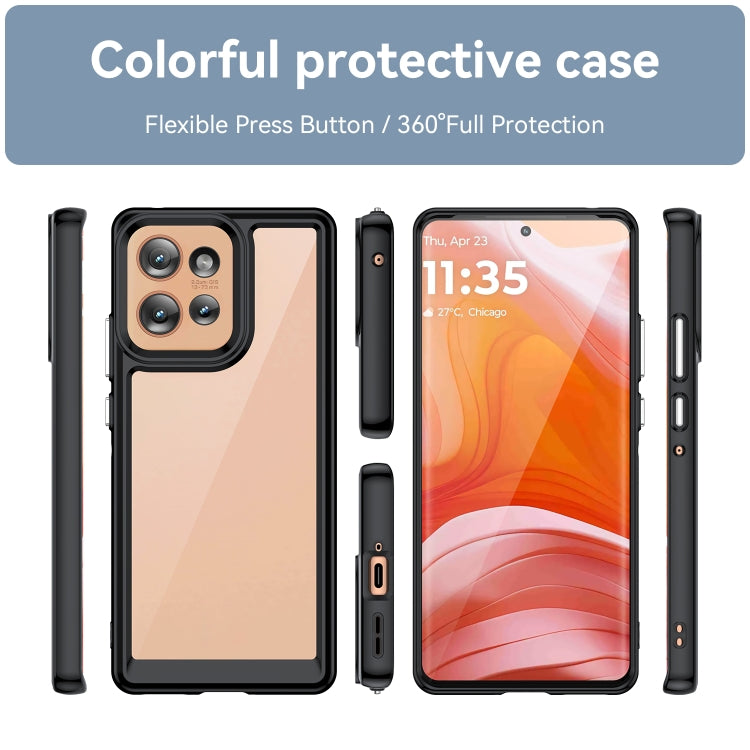 For Motorola Edge 50 Colorful Series Acrylic Hybrid TPU Phone Case