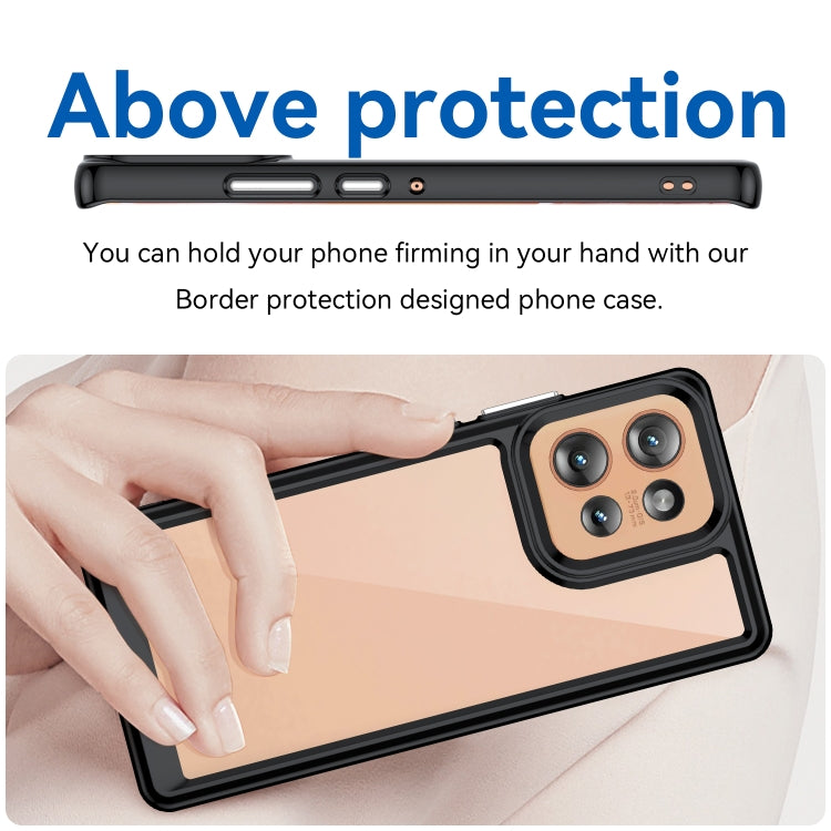 For Motorola Edge 50 Colorful Series Acrylic Hybrid TPU Phone Case