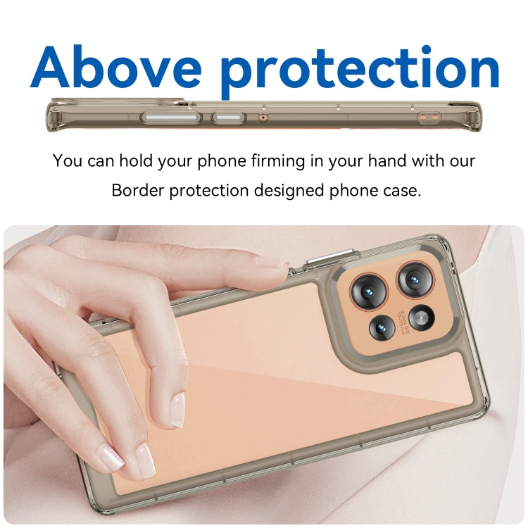 For Motorola Edge 50 Colorful Series Acrylic Hybrid TPU Phone Case