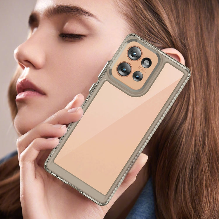 For Motorola Edge 50 Colorful Series Acrylic Hybrid TPU Phone Case