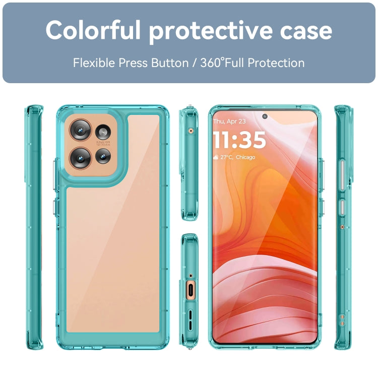 For Motorola Edge 50 Colorful Series Acrylic Hybrid TPU Phone Case