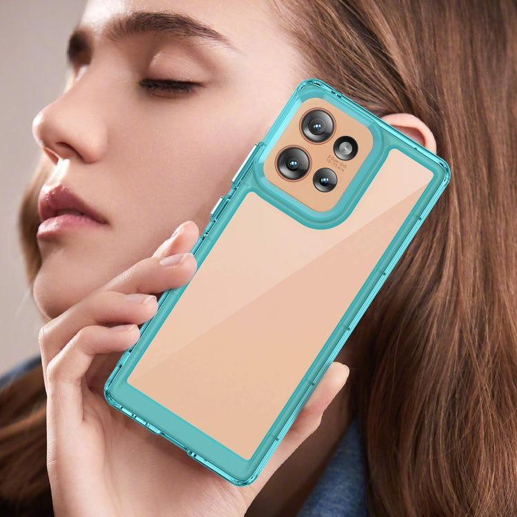 For Motorola Edge 50 Colorful Series Acrylic Hybrid TPU Phone Case