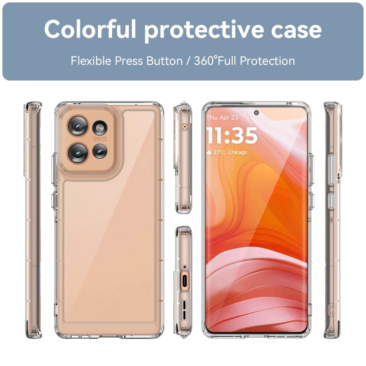 For Motorola Edge 50 Colorful Series Acrylic Hybrid TPU Phone Case