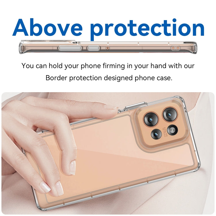 For Motorola Edge 50 Colorful Series Acrylic Hybrid TPU Phone Case