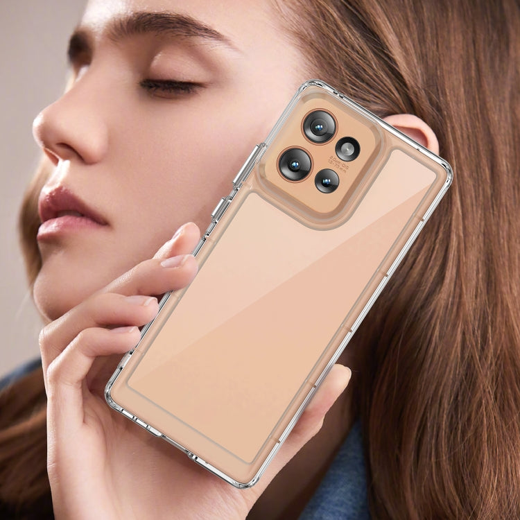 For Motorola Edge 50 Colorful Series Acrylic Hybrid TPU Phone Case