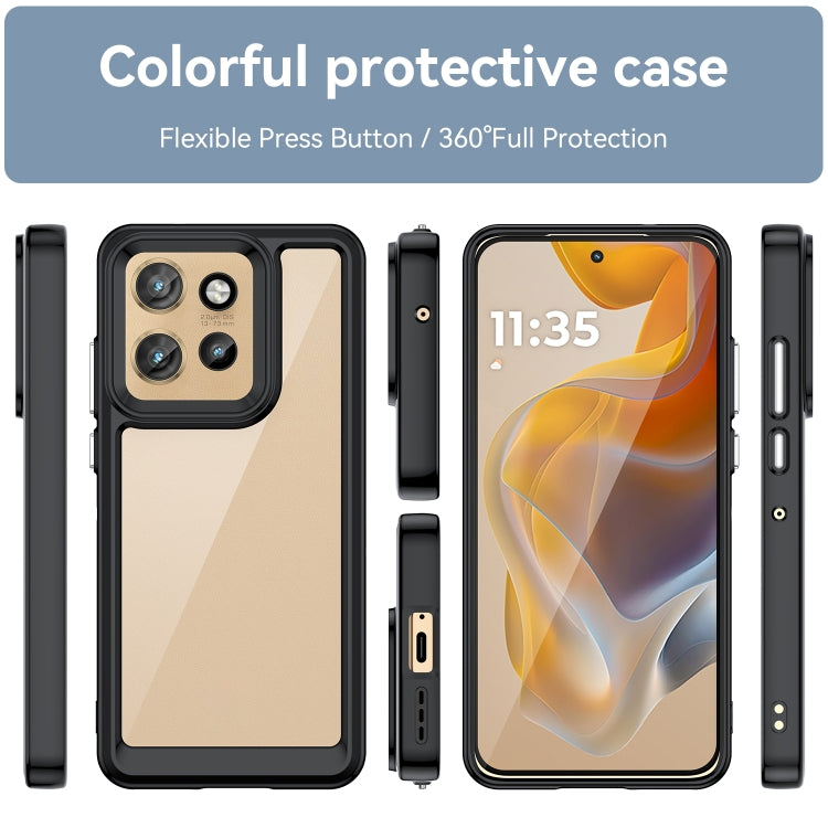 For Motorola Edge 50 Neo Colorful Series Acrylic Hybrid TPU Phone Case