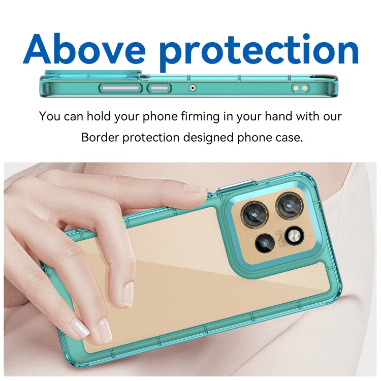 For Motorola Edge 50 Neo Colorful Series Acrylic Hybrid TPU Phone Case