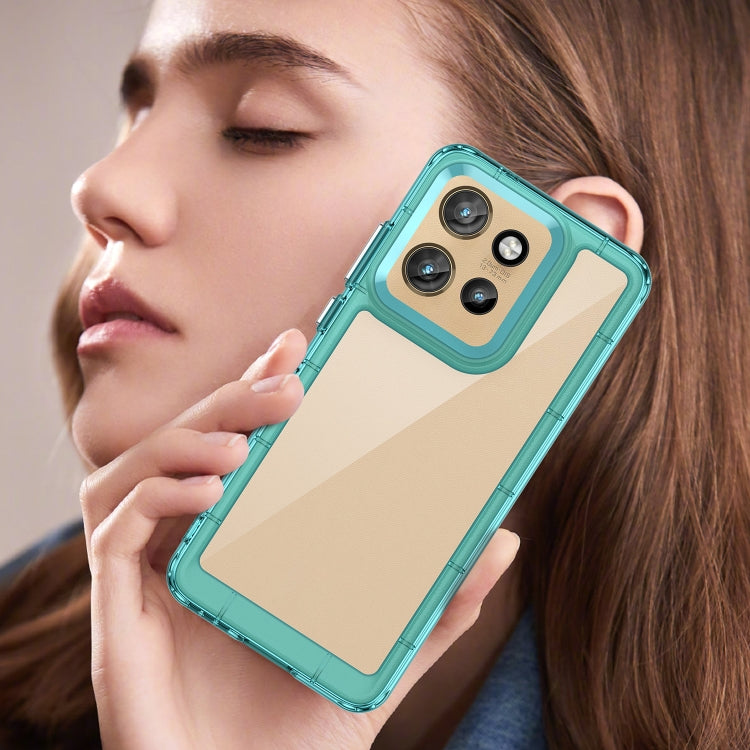 For Motorola Edge 50 Neo Colorful Series Acrylic Hybrid TPU Phone Case