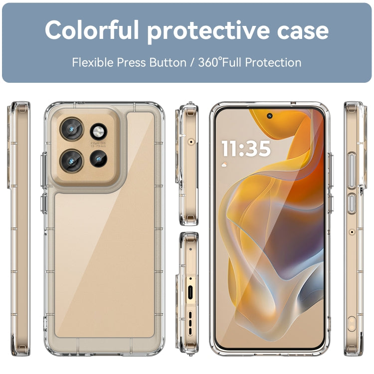 For Motorola Edge 50 Neo Colorful Series Acrylic Hybrid TPU Phone Case