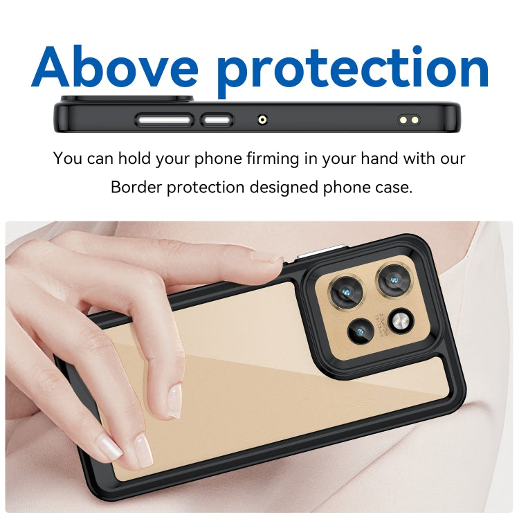 For Motorola Moto S50 Colorful Series Acrylic Hybrid TPU Phone Case