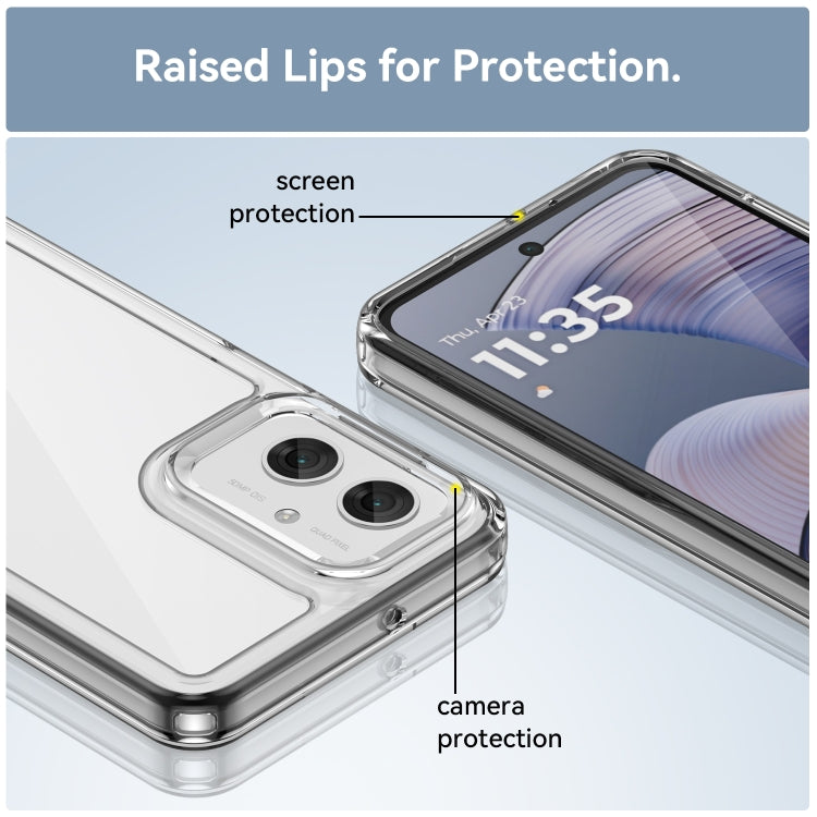 For Motorola Moto G55 5G Colorful Series Acrylic Hybrid TPU Phone Case