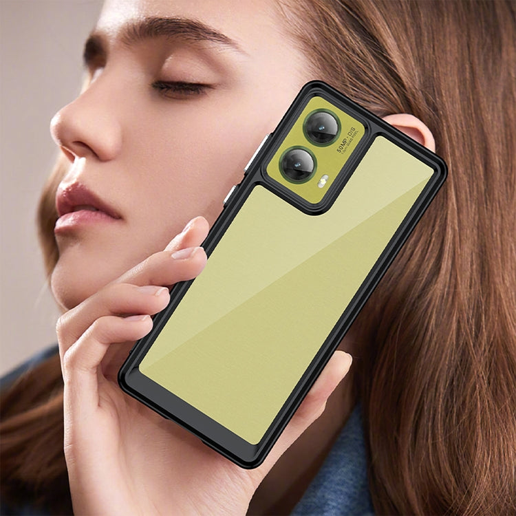 For Motorola Moto G85 Colorful Series Acrylic Hybrid TPU Phone Case