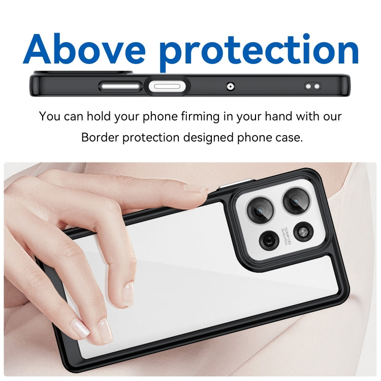 For Motorola Moto G75 5G Colorful Series Acrylic Hybrid TPU Phone Case
