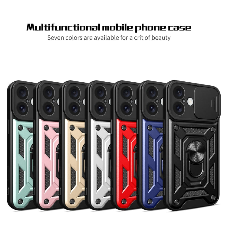 For iPhone 16 Plus Sliding Camera Cover Design TPU+PC Phone Case