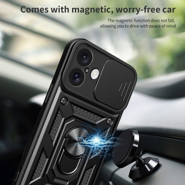 For iPhone 16 Plus Sliding Camera Cover Design TPU+PC Phone Case