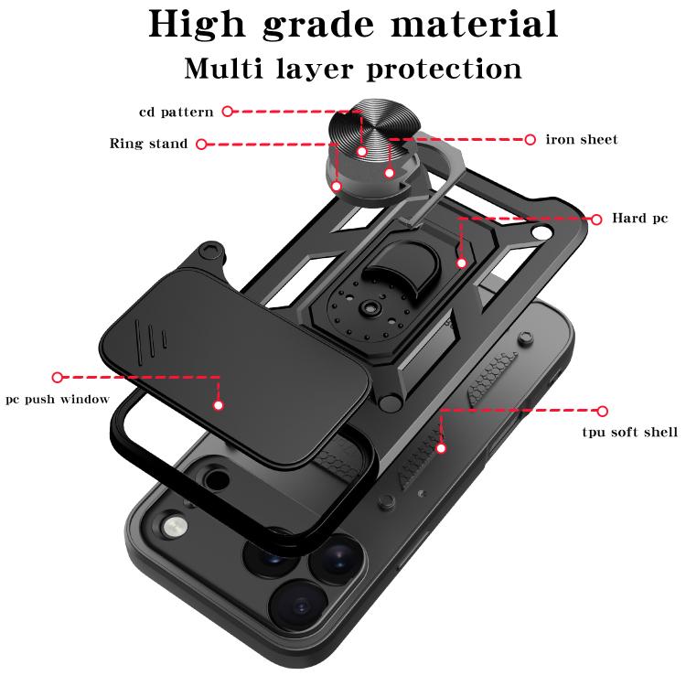For iPhone 17 Pro Max Sliding Camera Cover Design TPU+PC Phone Case