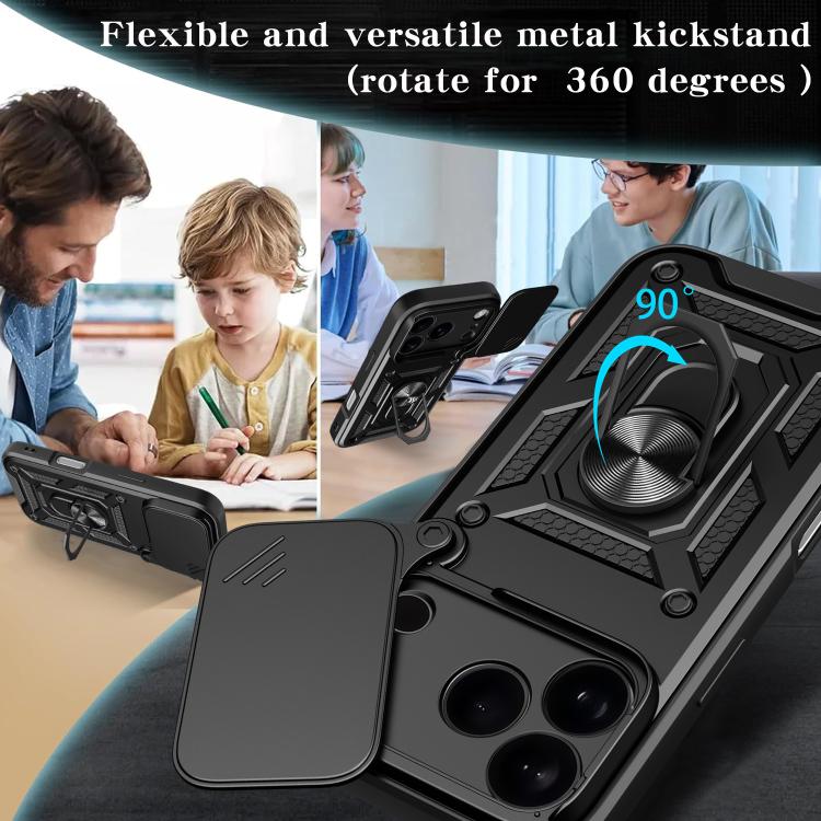 For iPhone 17 Pro Sliding Camera Cover Design TPU+PC Phone Case