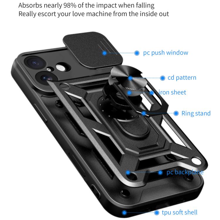 For iPhone 17 Sliding Camera Cover Design TPU+PC Phone Case