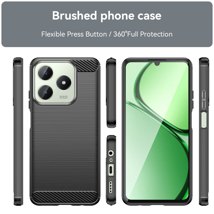 For Realme C61 Carbon Fiber Brushed Texture TPU Phone Case
