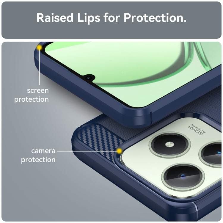 For Realme C61 Carbon Fiber Brushed Texture TPU Phone Case