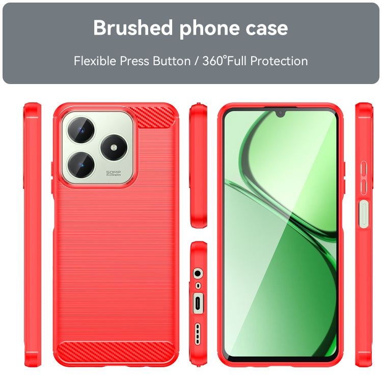 For Realme C61 Carbon Fiber Brushed Texture TPU Phone Case